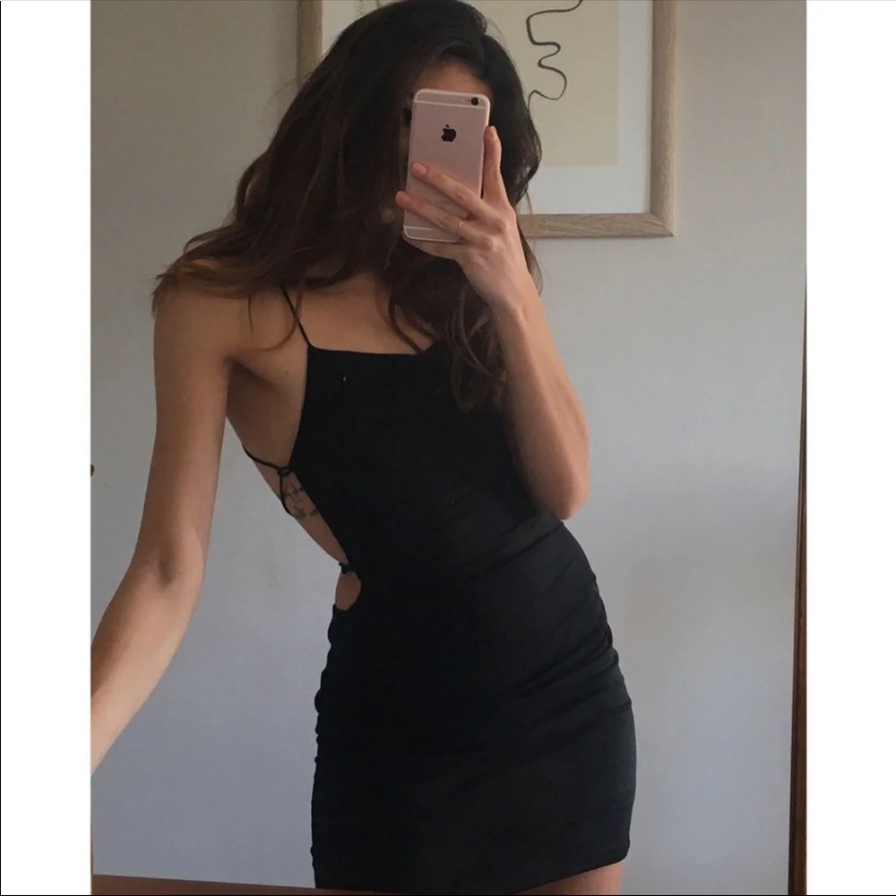 Black verve girl open back dress M - Picture 4 of 7